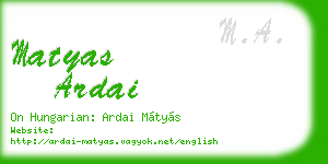 matyas ardai business card