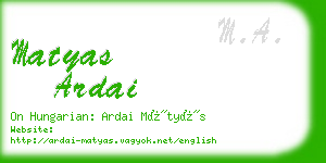 matyas ardai business card